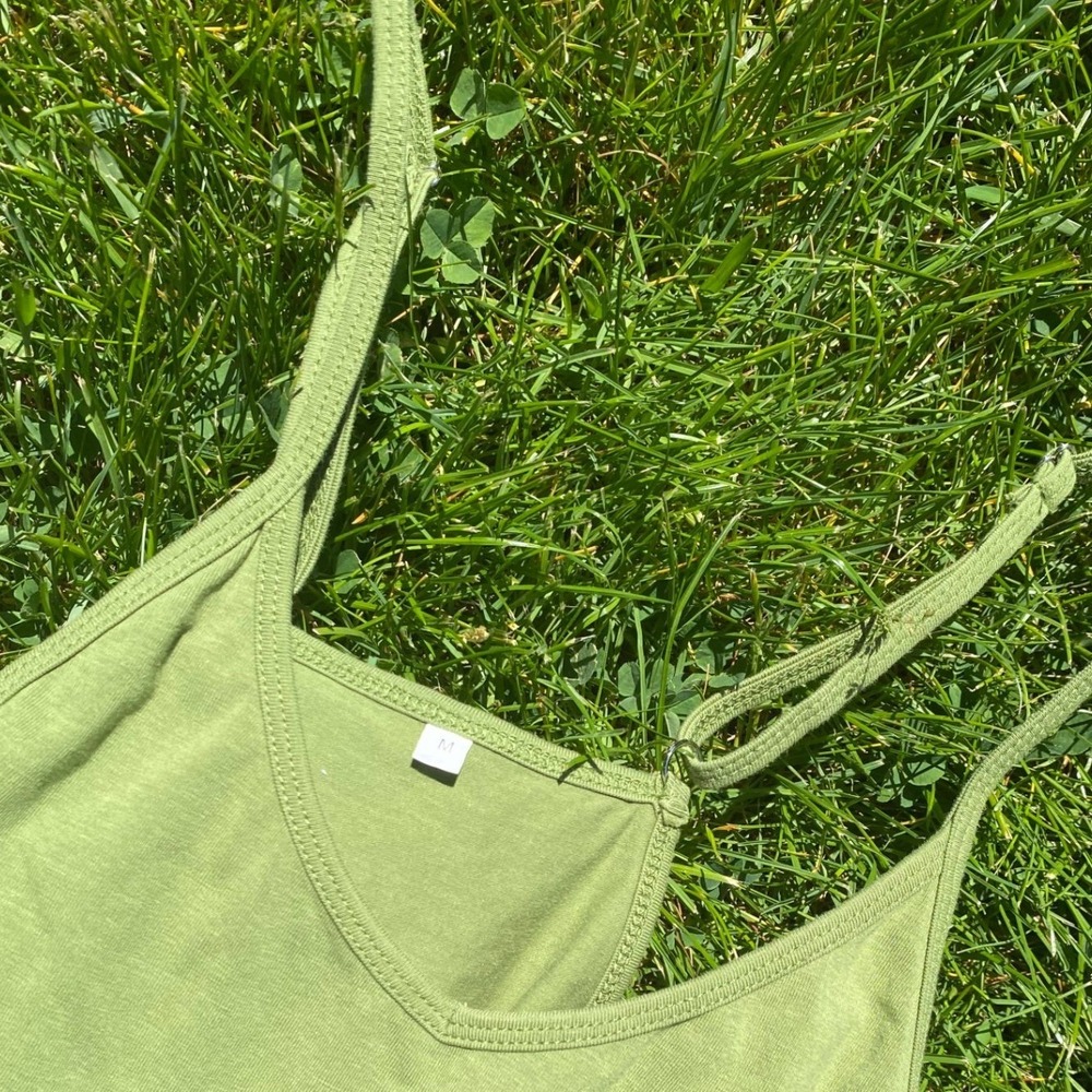 Cotton Harem Green Jumpsuit Medium Goblincore Lounge Boho Festival Hippy Granola - Picture 3 of 6
